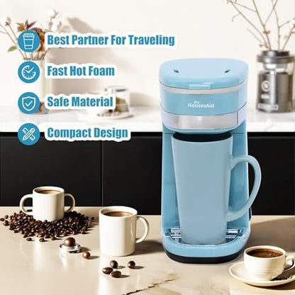 Single Serve Coffee Maker, 15oz Portable One Cup Coffee Brewer