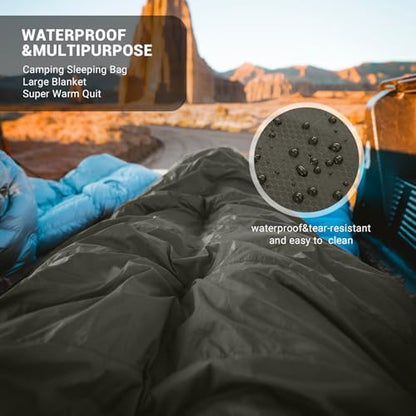KingCamp Double Sleeping Bag for Adults, Queen Size 2 Person Sleeping Bag
