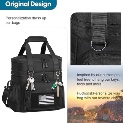 GLENKEY Tactical Lunch Box Men Expandable Insulated Leakproof Cooler Bag