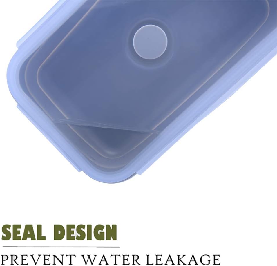 4 Pack Collapsible Silicone Food Containers Storage Lunch Bento Box with Lid BPA Free for Camping, Hiking (Gray, 4PC)