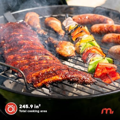 Megamaster 18" Charcoal Grill, Adjustable Air Vent with Storage Rack