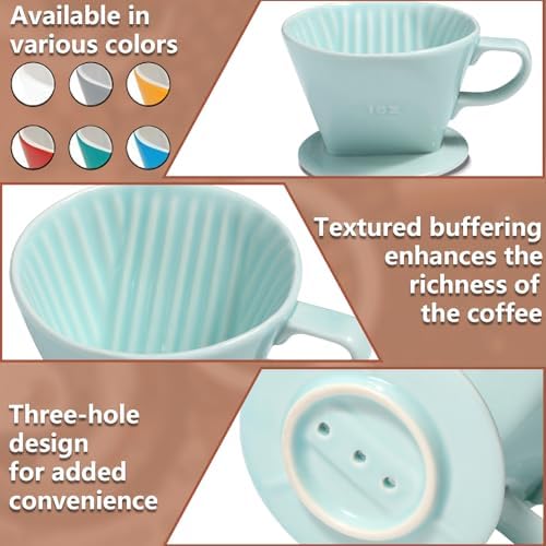 Pour Over Ceramic, Coffee Dripper Ceramic Coffee Maker,Green