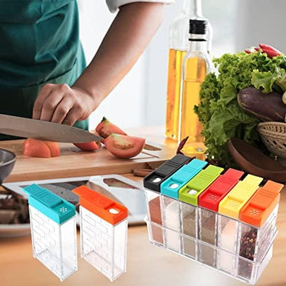 URALFA Multi Spice Containers, Plastic Spice Shaker, 24 Pack Color