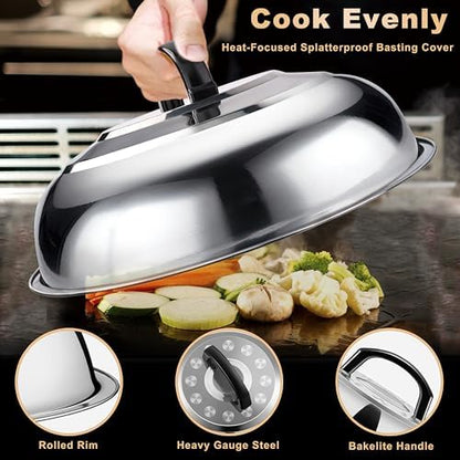 238pcs Premium Griddle Accessories Kit, Griddle Tools for Flat Top Grill with Enlarged Spatulas, Burger Press, Basting Cover, Flat Top Grill Accessories for Outdoor BBQ Teppanyaki