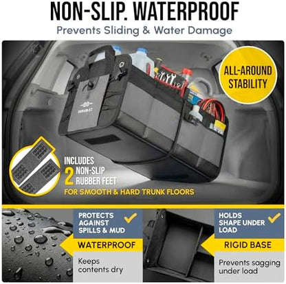 Modular 5-Section Heavy Duty Trunk Organizer, Gray