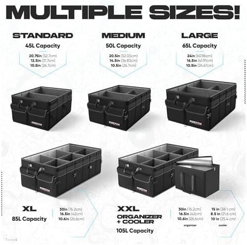 FORTEM Trunk Organizer - Foldable Car Organizer & Storage for SUVs & Trucks