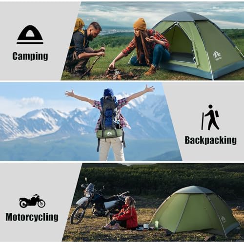 Night Cat Backpacking Tent for One 1 to 2 Persons Lightweight Waterproof Camping Hiking Tent for Adults Kids Scouts Easy Setup Single Layer 2.2x1.2m