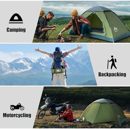 Night Cat Backpacking Tent for One 1 to 2 Persons Lightweight Waterproof Camping Hiking Tent for Adults Kids Scouts Easy Setup Single Layer 2.2x1.2m