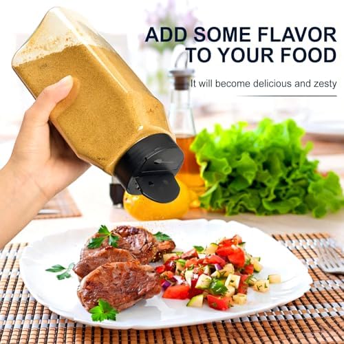 TUZAZO 32 Oz Large Spice Jars Plastic Seasoning Containers, 6 Pack