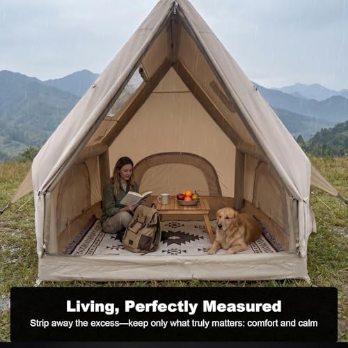 Qeroo® Luxury Inflatable Camping Tent for 1-2 Person, 600D Oxford Air Tent with Pump, 5 Min Setup, Waterproof & Windproof, All-Season Portable Glamping Tent,Durable Shelter,Lightweight & Easy to Carry