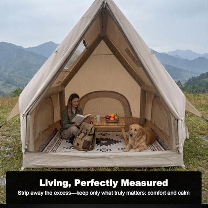 Qeroo® Luxury Inflatable Camping Tent for 1-2 Person, 600D Oxford Air Tent with Pump, 5 Min Setup, Waterproof & Windproof, All-Season Portable Glamping Tent,Durable Shelter,Lightweight & Easy to Carry
