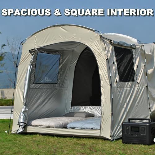 Economical Car Camping Tent - Easy Setup 210D Ripstop, Spacious Universal Fit for Overnight Outdoor Trips