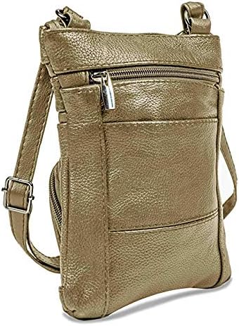 Krediz leather Crossbody Purses for Women, Multi Pocket Crossbody Purse with Adjustable Strap, Soft & Durable Leather Purse