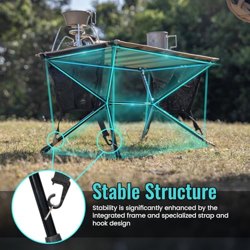 ONETIGRIS VENTARA Camping Table, Ultralight Foldable Table Sturdy & Quick Setup, Weighs Only 2.4 lbs, Perfect for Camping, Hiking, Backpacking, Picnic, Beach, Travel