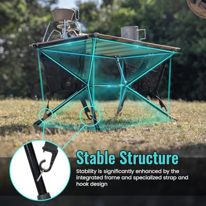 ONETIGRIS VENTARA Camping Table, Ultralight Foldable Table Sturdy & Quick Setup, Weighs Only 2.4 lbs, Perfect for Camping, Hiking, Backpacking, Picnic, Beach, Travel