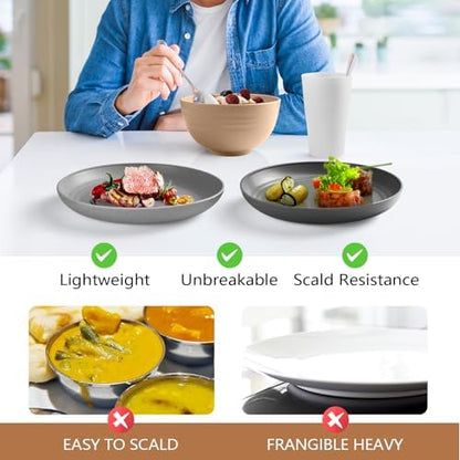 Teivio 32-Piece Plates and Bowls Sets for 8, Vintage Kitche Dinnerware Set