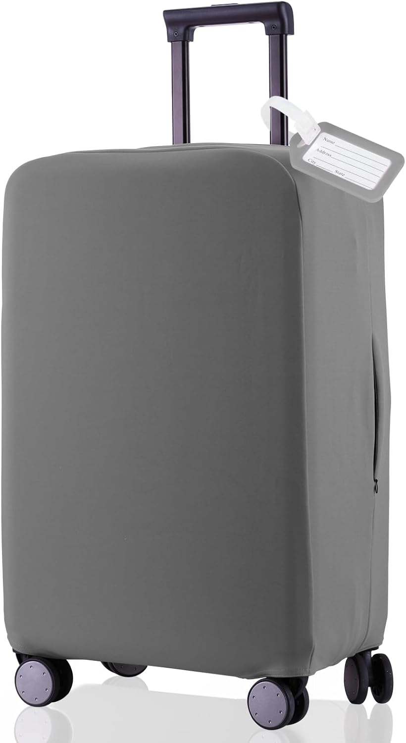 Travel Luggage Cover Suitcase Protector Scratch-Resistant Fit 19-31 Inch Suitcase, Not Included Suitcase (Slate Gray, SX(22-23 inch))
