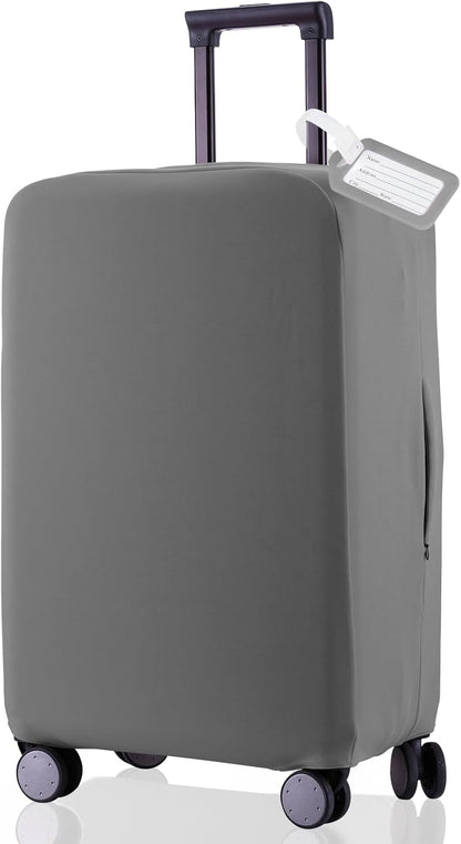 Travel Luggage Cover Suitcase Protector Scratch-Resistant Fit 19-31 Inch Suitcase, Not Included Suitcase (Slate Gray, 2XL(30-31 inch))