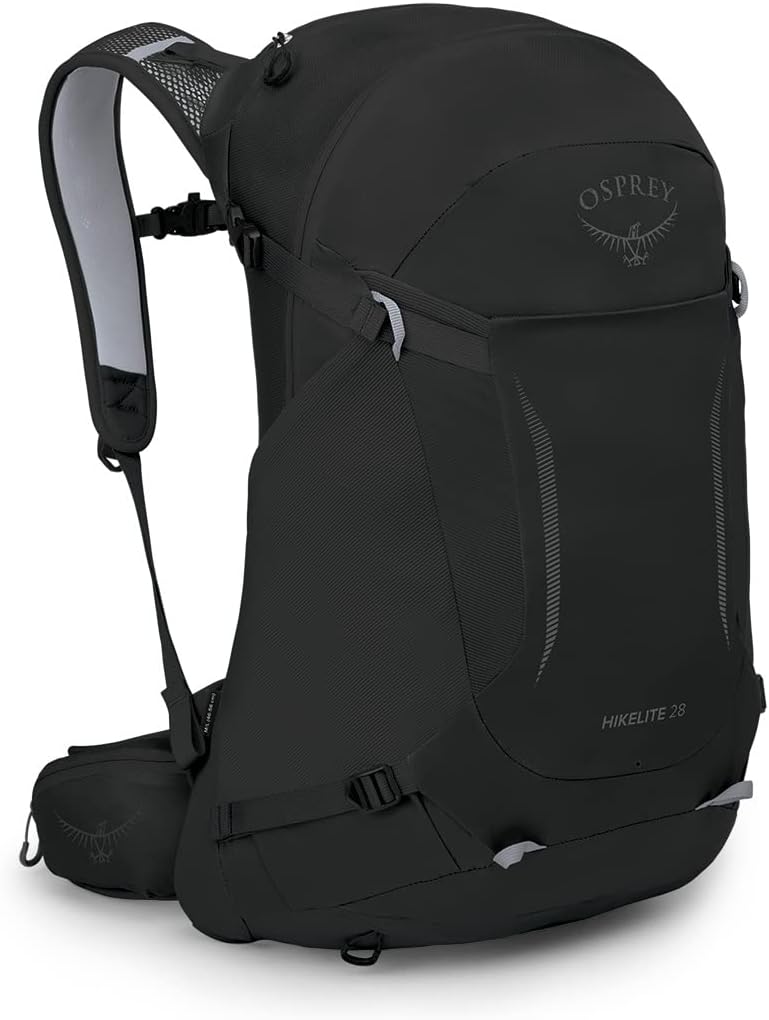 Osprey Hikelite 28L Unisex Hiking Backpack, Black, M/L