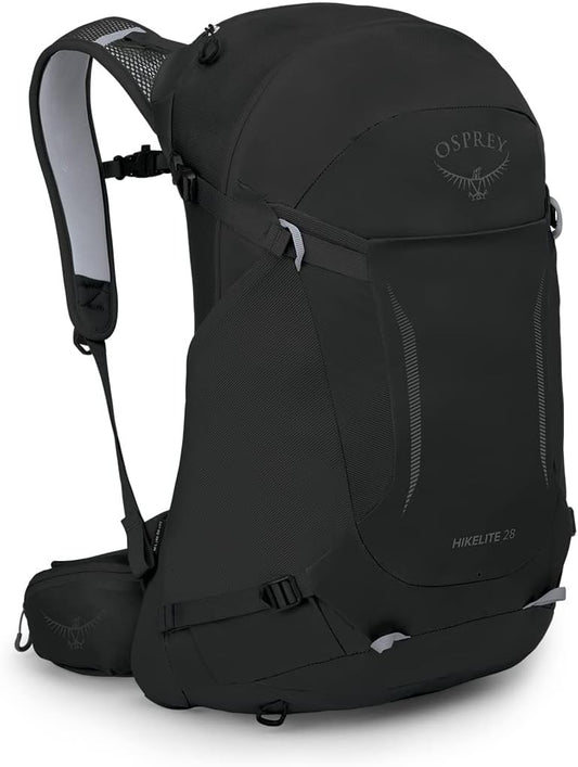 Osprey Hikelite 28L Unisex Hiking Backpack, Black, S/M
