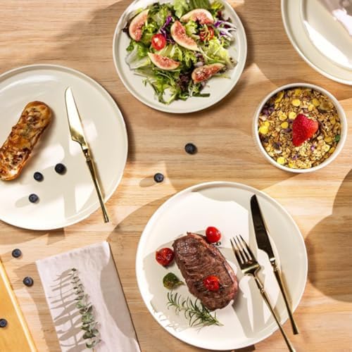 Keenso Dinnerware Sets Unbreakable Lightweight Plates Bowls for 4 People Dining Camping Kitchen Use