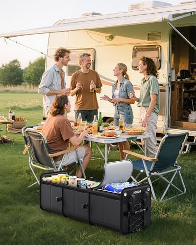 HOTOR Trunk Organizer - Car Organizer and Storage with Cooler Bag for SUV