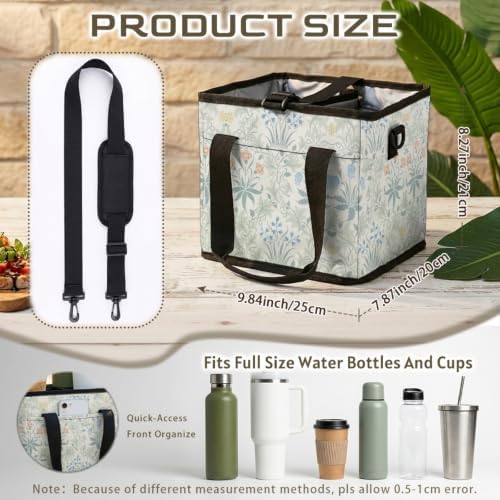 Reusable 4-Cup Drink Carrier-Leakproof Bag with Adjustable Divider