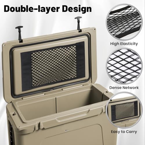 2PCS Cooler Net for Dry Storage, Fits Most Coolers, Compatible with Yeti, Coleman, Igloo, Lifetime, Pelican, Canyon, Strong & Elastic