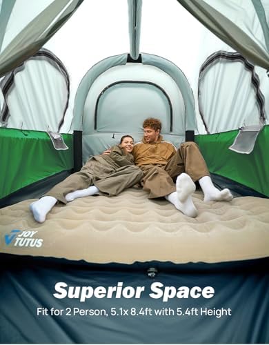 JOYTUTUS Inflatable Truck Bed Tent 5.5-6.5FT with Awning, Includes Air Pump for Quick 30S Setup, Dual-use Pickup or Camping Tent for 2 Person, Truck Tent with Waterproof Roof Shade and 3 Windows