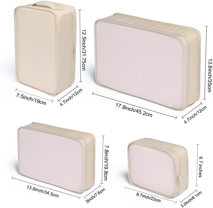 JJ POWER Travel Packing Cubes, Luggage Organizers with Shoe Bag