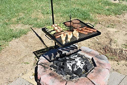 GameMaker Portable Campfire Grill Grate | Adjustable Swing Arm
