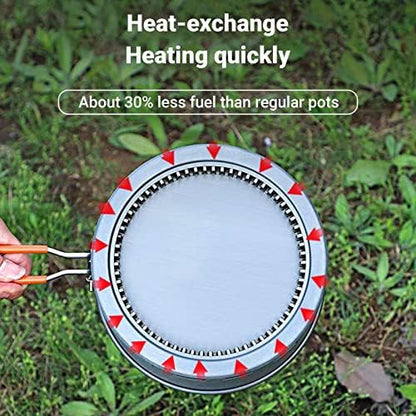 Bulin Camping Pot,2.1L High Efficiency Backpacking Camping Cooking Set