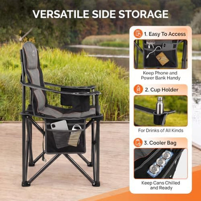 2 Pack Heated Oversized Camping Chairs (Battery NOT Included)