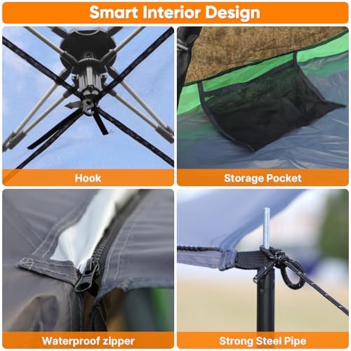 Golabs Pop Up Camping Tent for 2/3 Person, Quick Setup by Pre-Attached Pole