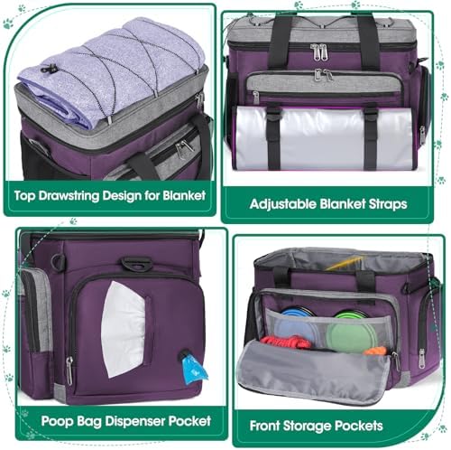IGOLUMON Dog Travel Bag Large Waterproof Pet Travel Bags Set for Supplies