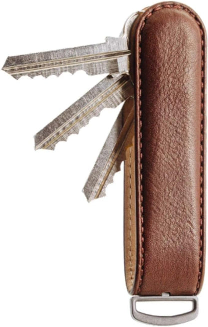 Jibbon Italian Premium Leather Key Organizer - Stylish Key Holder with Marine Grade 316 Stainless Steel, Compact EDC Keychain