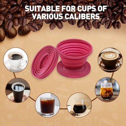 2Pcs Collapsible Pour Over Coffee Dripper, Silicone Filter Holder