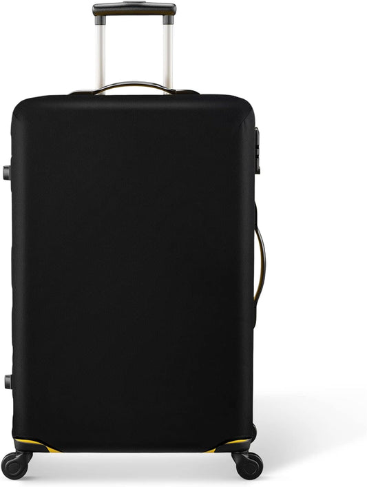 20 Inch PVC Luggage Protector Covers for TSA Approved Clear Suitcase Cover Protector Transparent Luggage Protective Cover Set (Black, Suitable for 19"-20")