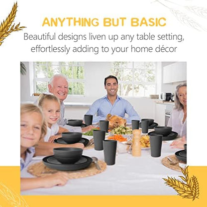 Teivio 32-Piece Plates and Bowls Sets for 8, Kitchen Dish Dinnerware Sets