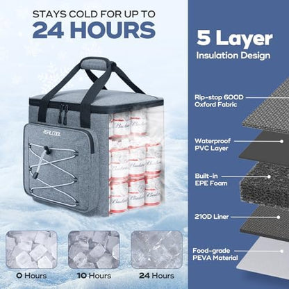 RealCool 35/45 Can Collapsible Soft Cooler Bag, Leakproof Ice Chest