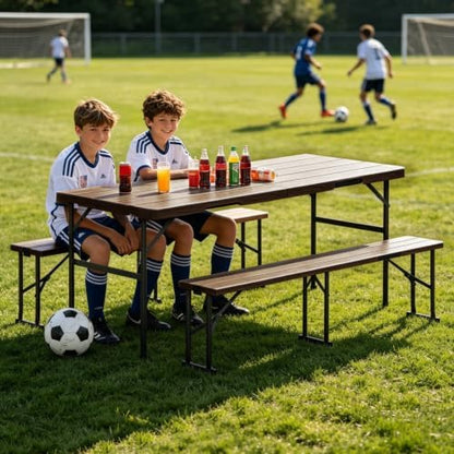 2pk Folding Table with 4 Benches Set for Camping, Picnic, Coffee