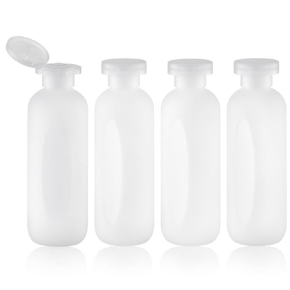 6.7oz Travel Shampoo Bottle, Empty Plastic Squeeze Bottles with Flip Cap, 4PCS Lotion Container for Toiletries (200ml,Clear)