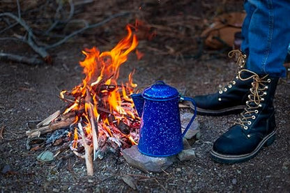 GSI Outdoors Enamel Coffee Pot to Store Hot Coffee, Tea for Camping & Farmhouse - 6 Cup
