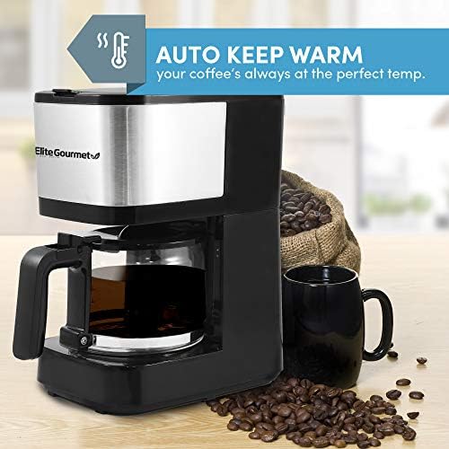 Elite Gourmet EHC9420 Automatic 5-Cup Drip Coffee Maker, Pause N Serve