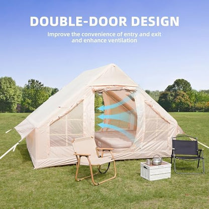 Large Family Cabin Yurt Inflatable Pop Up Waterproof Camping Tent