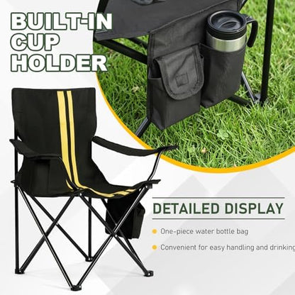 Outvita Portable Camping Chair with Insulated Cooler & Bag Black