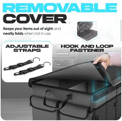 FORTEM Trunk Organizer - Foldable Car Organizer with Cooler for SUV, Trucks