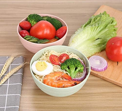 Wheat Straw Dinnerware Sets for 4 (Reusable Plates, Bowls & Cups) - Lightweight Unbreakable Dinner Camping Dishes - Dishwasher & Microwave Safe, Eco Friendly(12Pcs/Beige)