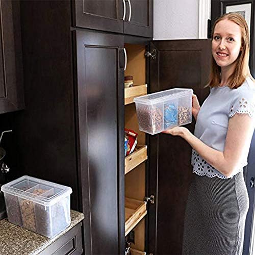 2 Pack Plastic Divided Veggie Storage Containers with Lids and Handles for Fridge Storage Organizer Boxes for Refrigerator Produce Beans Fruits Organzation