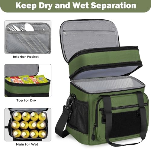 GLENKEY Tactical Lunch Box Men 22L Expandable Insulated Leakproof Cooler